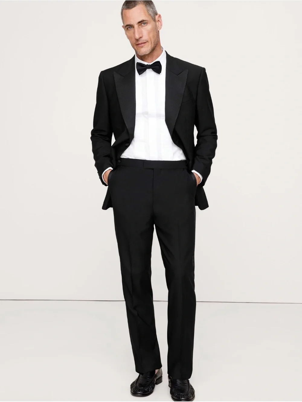 NWT Banana Republic Slim Italian Barathea Black Tuxedo Pants Sz 32 X 32 (796302)